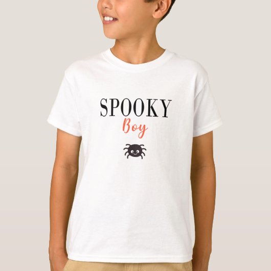 Leuke Spooky Boy Familie Halloween Spider T-shirt (Voorkant)