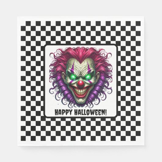Leuke Spooky Clown Halloween Papier servet (Voorkant)