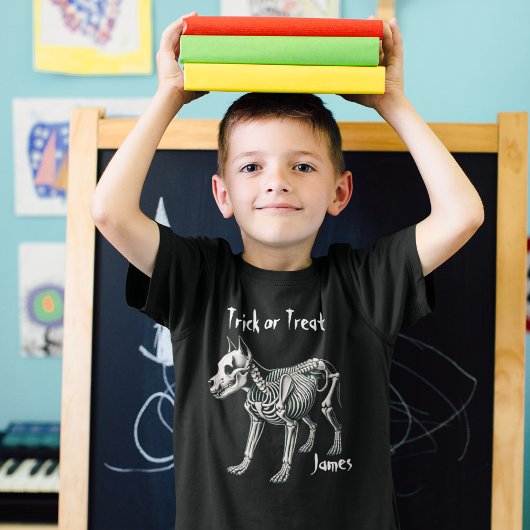 Leuke Spooky Dog Skeleton, Halloween gepersonalise T-shirt