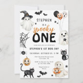 Leuke Spooky Een Ghost Halloween 1e Verjaardag Kaart (Voorkant)