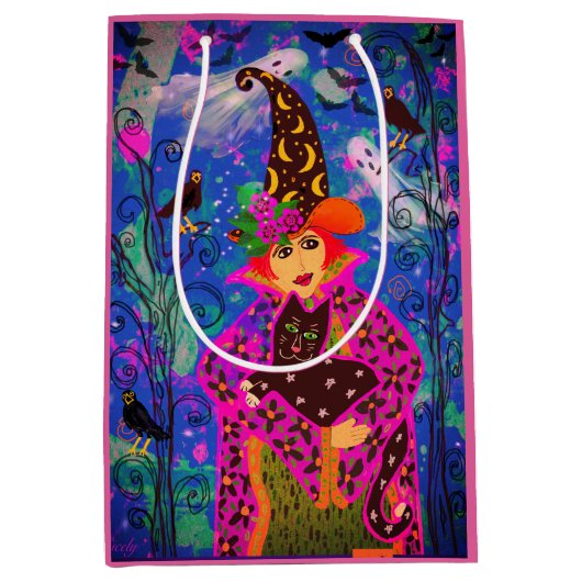 Leuke Spooky Gepersonaliseerde Trick or treat Medium Cadeauzakje (Voorkant)