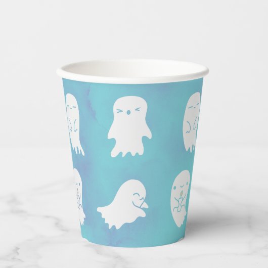 Leuke Spooky Ghost Halloween Paper Cups Papieren Bekers (Voorkant)