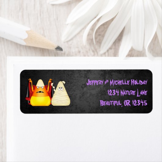 Leuke Spooky Halloween Candy Corn Adresetiketten Etiket (Insitu)