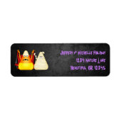 Leuke Spooky Halloween Candy Corn Adresetiketten Etiket (Voorkant)