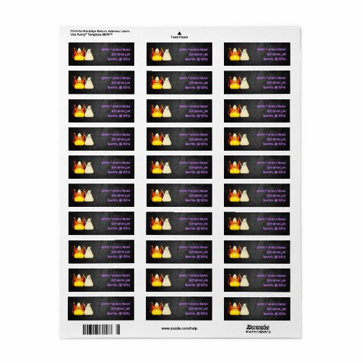 Leuke Spooky Halloween Candy Corn Adresetiketten Etiket (Full Sheet)