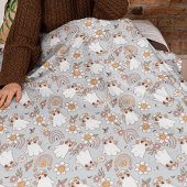 Leuke Spooky Halloween Groovy Retro Style Kinder Fleece Deken