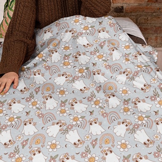 Leuke Spooky Halloween Groovy Retro Style Kinder Fleece Deken