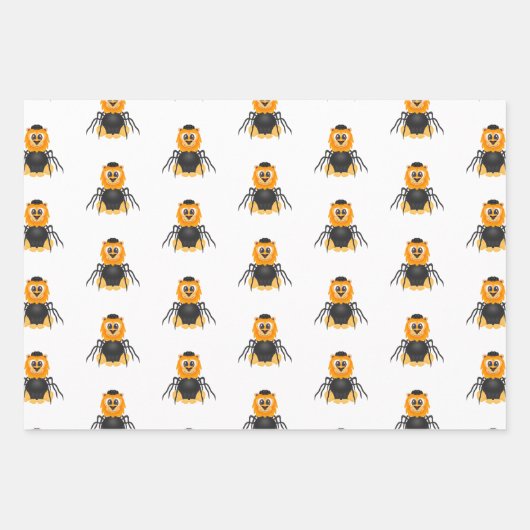 Leuke Spooky Halloween Leeuw Spin Inpakpapier Vel (Voorkant)