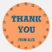 Leuke Spooky Halloween Verjaardag Dank u Ronde Sticker (Voorkant)