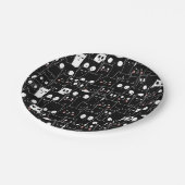 Leuke Spooky Halloween Zwart Wit Cartoon Dier Papieren Bordje (Gekanteld)