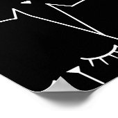 Leuke Spooky Halloween Zwart Wit Cartoon Dier Poster (Hoek)