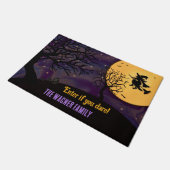 Leuke Spooky Heks Moon Halloween Paarse Gepersonal Deurmat (Schuin)