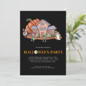 Leuke spooky huis Halloween kostuum feest Kaart (Staand voorkant)