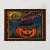 Leuke Spooky Jack O Lantaarn Pompoen Halloween Briefkaart (Voorkant)