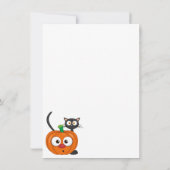 Leuke Spooky Kat en Pompoen Halloween Flat Bedankkaart (Achterkant)
