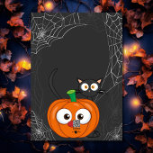 Leuke Spooky Kat en Pompoen Halloween Verjaardag Kaart