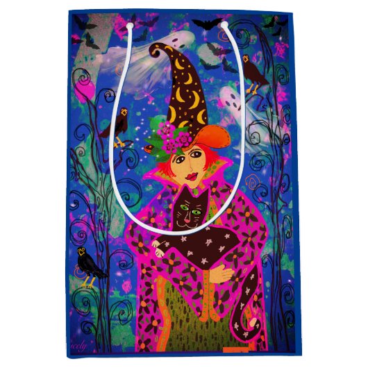 Leuke Spooky Kleurrijke Trick or treat Medium Cadeauzakje (Voorkant)