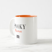 Leuke Spooky Mama Familie Halloween Spider Tweekleurige Koffiemok (Voorkant links)