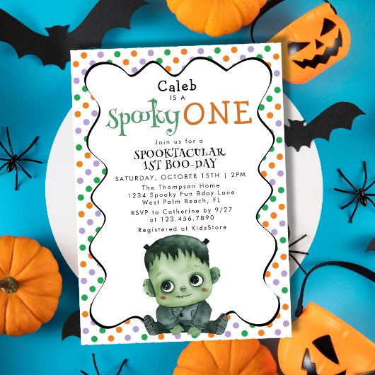 Leuke Spooky One First Boo Day 1st Birthday Party Kaart