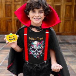 Leuke Spooky Skeleton Skull Abstract, Kinder Hallo T-shirt