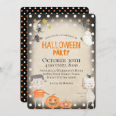 Leuke Spooky Waterverf Halloween Kaart (Voorkant / Achterkant)