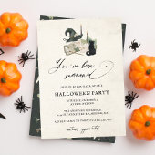 Leuke Spooky Waterverf Kalligrafie Halloween Party Kaart