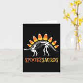 Leuke Spookysaurus Candy Corn Dinosaurus Halloween Kaart (Gele Bloem)