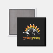 Leuke Spookysaurus Candy Corn Dinosaurus Halloween Magneet (Voorkant / Achterkant)