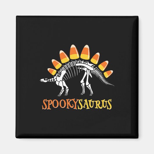 Leuke Spookysaurus Candy Corn Dinosaurus Halloween Magneet (Voorkant)