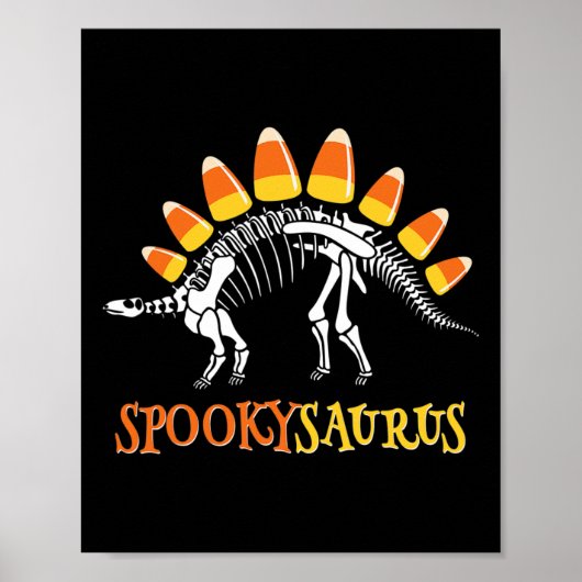 Leuke Spookysaurus Candy Corn Dinosaurus Halloween Poster (Voorkant)