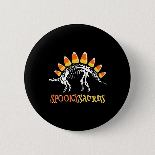 Leuke Spookysaurus Candy Corn Dinosaurus Halloween Ronde Button 5,7 Cm (Voorkant)
