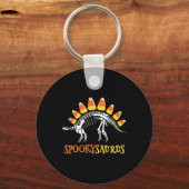 Leuke Spookysaurus Candy Corn Dinosaurus Halloween Sleutelhanger (Voorkant)