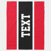 Leuke Sportieve Atletische Helder Rood Wit Zwart S Fleece Deken (Voorkant)