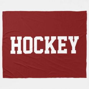Leuke sportieve atletische witte HOCKEY tekst op d Fleece Deken