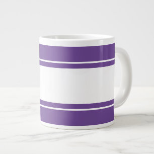 Leuke sportieve brede witte racestrepen op Paarse Grote Koffiekop