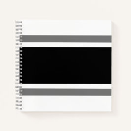 Leuke sportieve brede zwart grijze racestrepen op  notitieboek