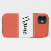 Leuke Sportieve Helder Oranje Wit Racing Stripes T Case-Mate iPhone Case (Achterkant (horizontaal))