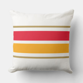 Leuke Sportieve Helder Rood Geel Wit Racing Stripe Buitenkussen