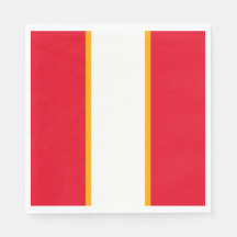 Leuke Sportieve Helder Rood Wit Gele Racing Stripe