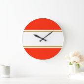 Leuke Sportieve Heldere 70s Rood Wit Racing Stripe Grote Klok (Huis)
