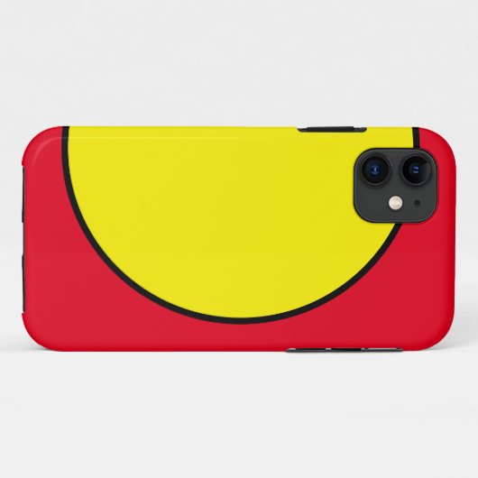 Leuke Sportieve Heldere Gele Cirkel Rode Achtergro Case-Mate iPhone Case (Achterkant (horizontaal))