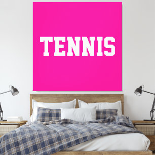 Leuke sportieve heldere roze atletische witte TENN Canvas Afdruk