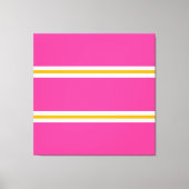 Leuke Sportieve Heldere Roze Geel Wit Racing Strip Canvas Afdruk (Voorkant)