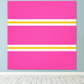 Leuke Sportieve Heldere Roze Geel Wit Racing Strip Canvas Afdruk (Insitu (Houten vloer))