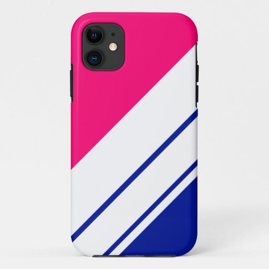 Leuke Sportieve Heldere Roze Marine Witte Racing S Case-Mate iPhone Case (Achterkant)