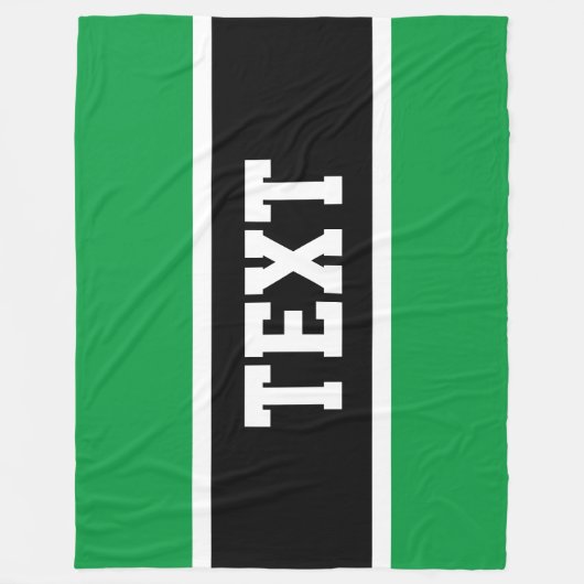 Leuke Sportieve Heldergroen Zwart Wit Centrum Stri Fleece Deken (Voorkant)