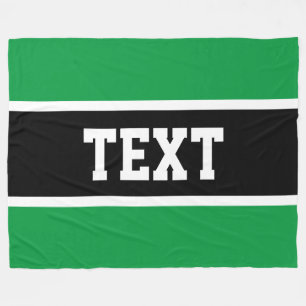 Leuke Sportieve Heldergroen Zwart Wit Centrum Stri Fleece Deken