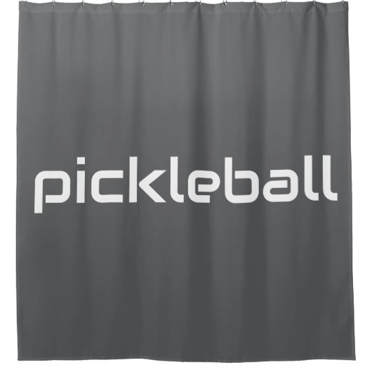 Leuke sportieve moderne witte PICKLEBALL tekst op  Douchegordijn (Voorkant)