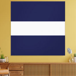 Leuke sportieve nautische marine blauw wit brede s canvas afdruk