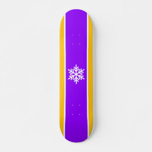 Leuke Sportieve Paarse Oranje Witte Strepen Sneeuw Persoonlijk Skateboard